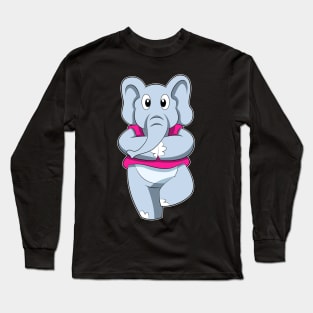 Elephant at Yoga Stretching exercises Long Sleeve T-Shirt